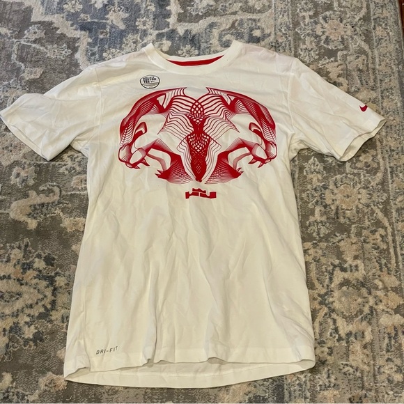 Nike Men's Tee with Red Graphic on White (tall) - Picture 1 of 5